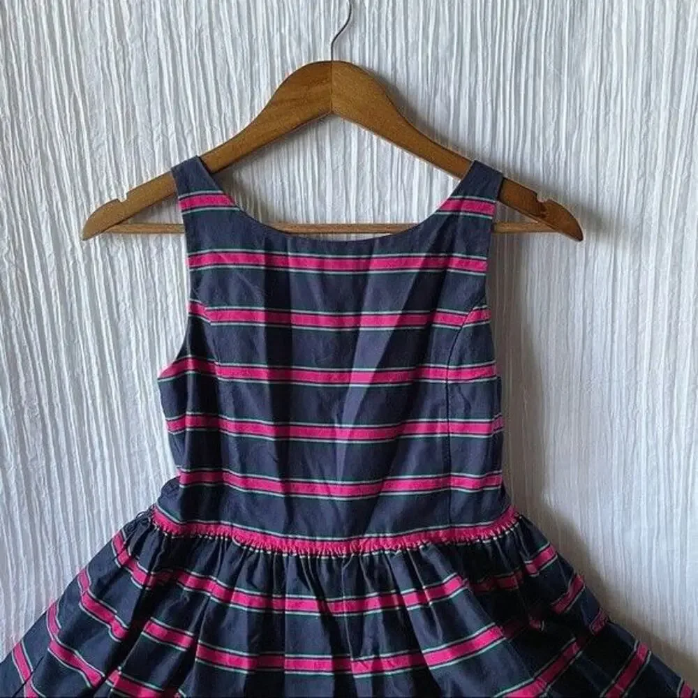 Ralph Lauren · 16 · Navy Blue Dress · Pink/Green Stripe · 100% Cotton